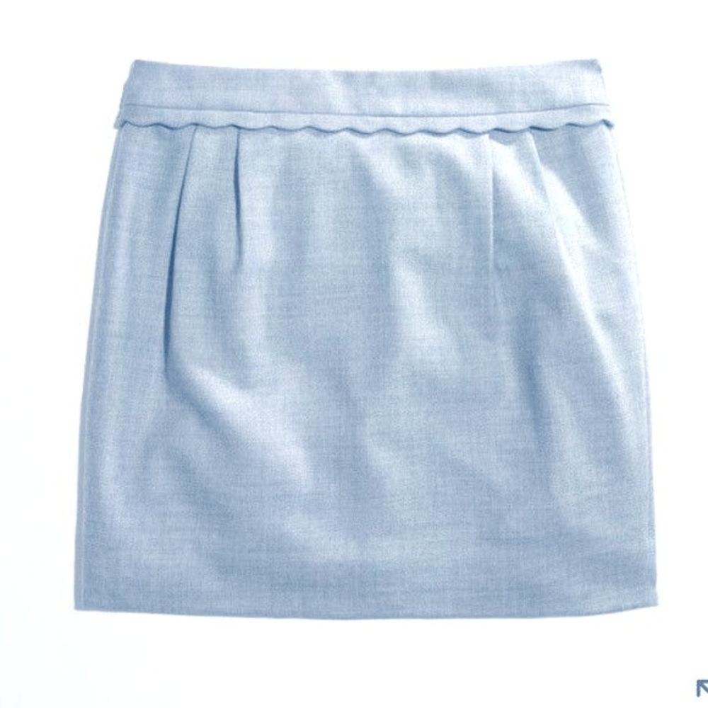 J.Crew Scallop Trim Mini Skirt Wool Lined Grey - 2